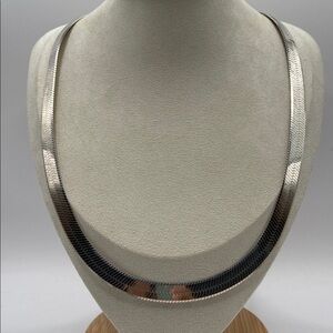 Vintage Sterling Silver 925 Herringbone Necklace Made in Italy 20”L